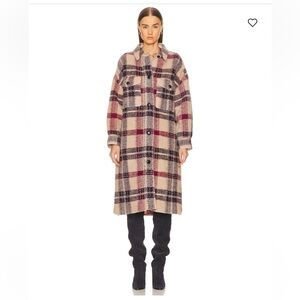 Isabel Marant Etoile Burgundy & Ecru Fontizi Coat